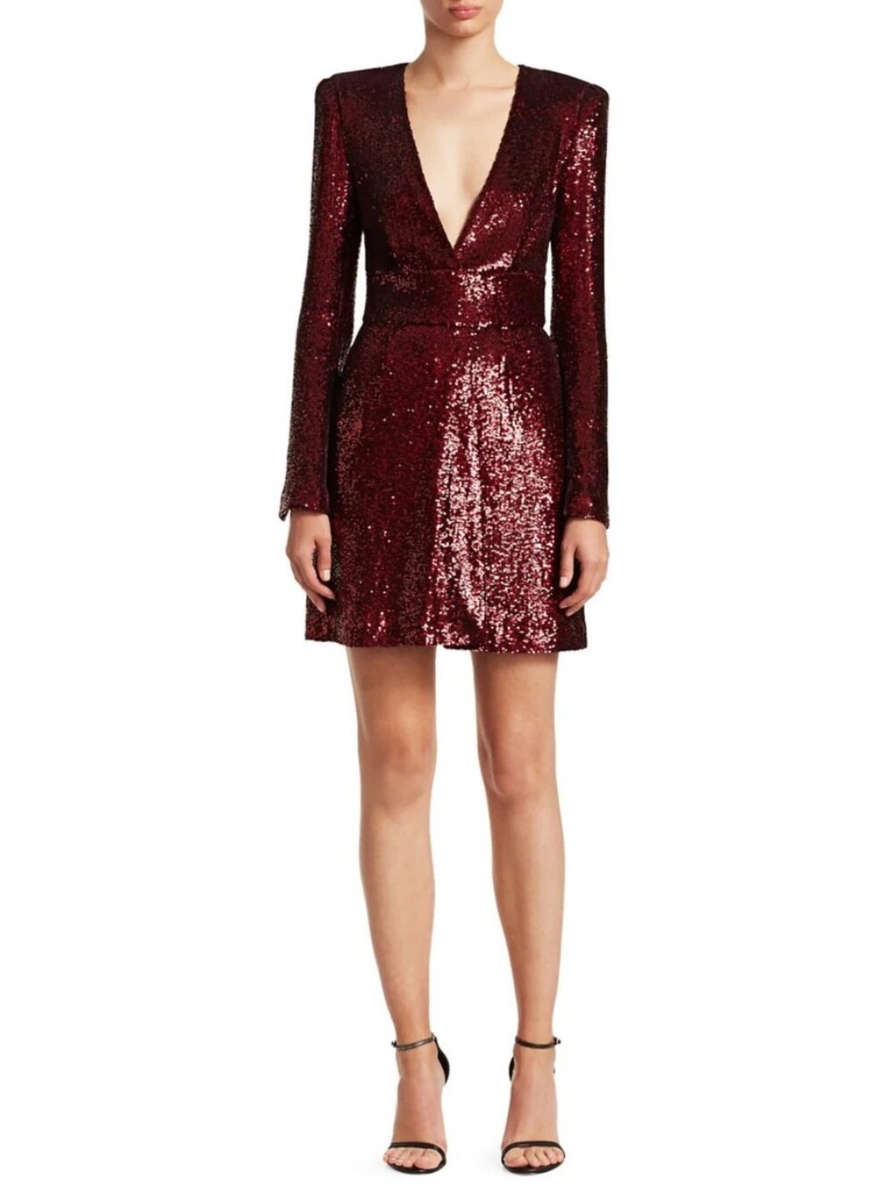 A.L.C. Mara Bordeaux Red Shimmer Sequin Long Sleeve Cocktail Party Dress Size 2